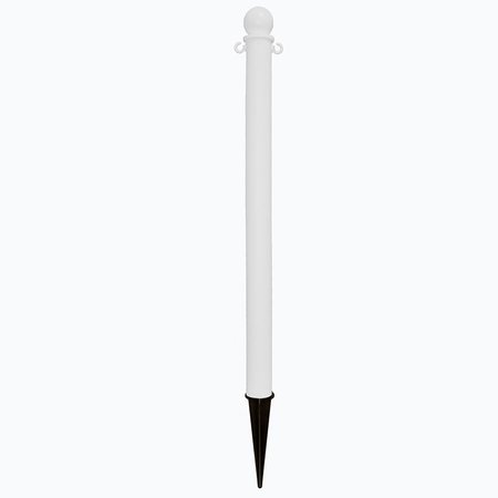 GLOBAL INDUSTRIAL Plastic Ground Pole, 35H, White 708553WH